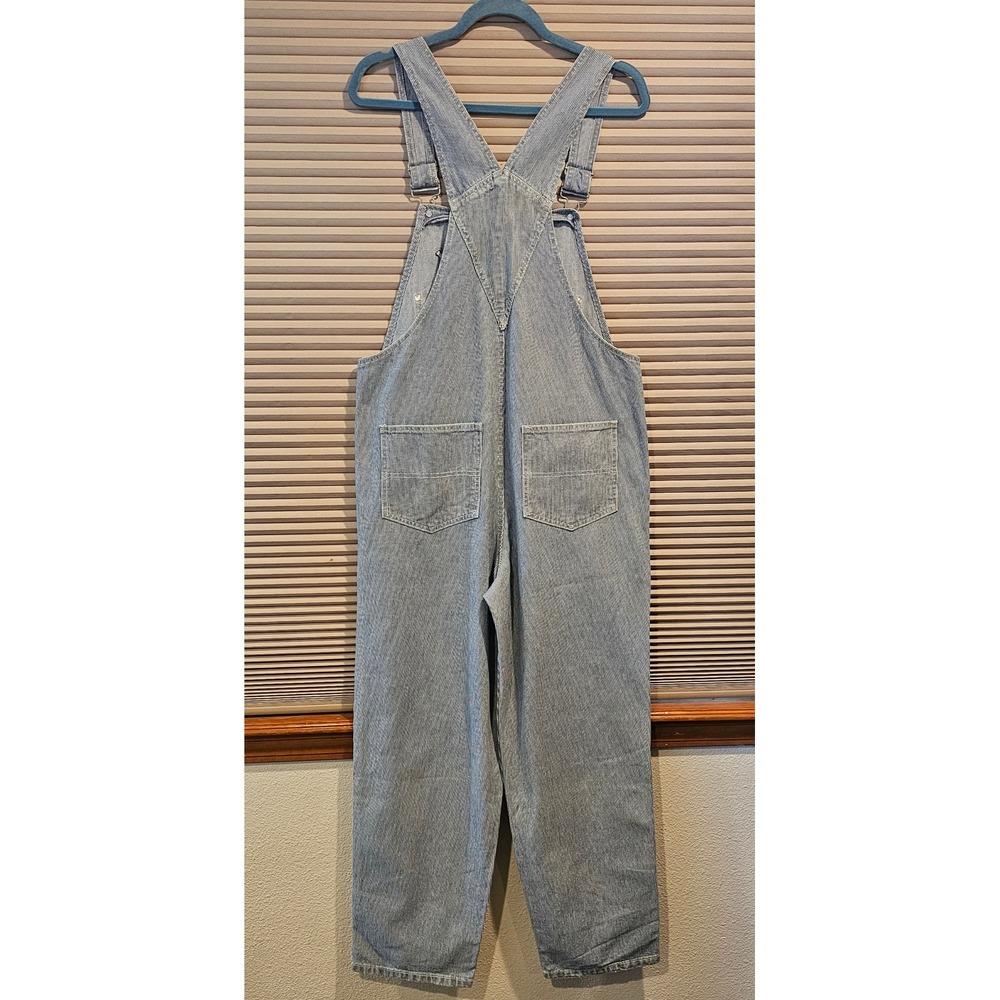 Vintage 1998 Warner Bros Looney Tunes Hickory Stripe Denim Overalls Adults M - Picture 6 of 9